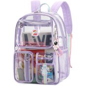 Wholesale - 15.5" *OUTSIDE USA* CLEAR/PURPLE BACKPACK